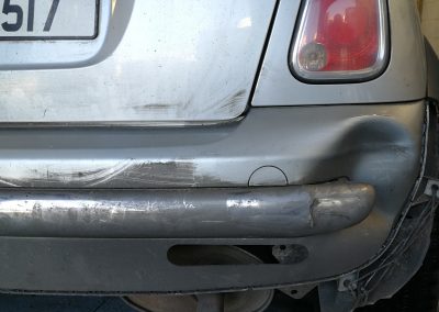 Before image of mini with bumper damage